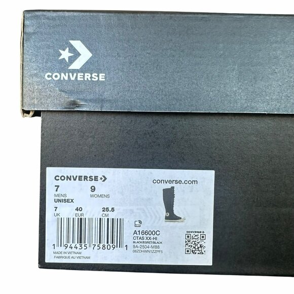 ⭐Converse Chuck Taylor XXHi Leather Straps 7 Men's Sneakers Boots Black A16600C⭐ - Picture 8 of 9
